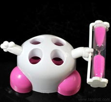 创意沙漏计时器牙刷座 义乌新奇特家居生活日用品百货批发摆地摊的亮点产品